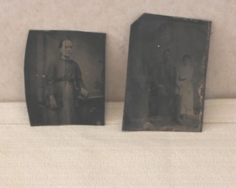 Antique Tintype Photograph - Set of 2