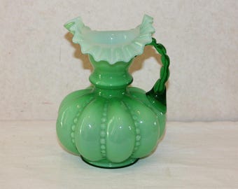 Fancy Fenton Cranberry Optic Melon Pitcher, 1940's - Etsy