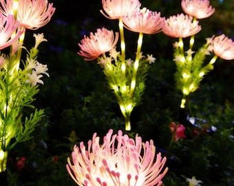 Solar Flower Garden Lights, Outdoor Waterproof Solar Stake Lights for Lawn, Pathway & Yard Decor, LED Floral Landscape Lighting