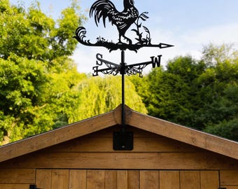 Cata-vento Galo de Ferro – Decoração Vintage de Metal para Jardim, Telhado ou Quintal com Direção do Vento