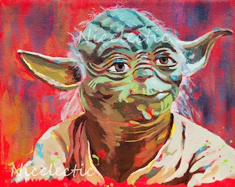 Yoda from Star Wars The Empire Strikes Back - 11x14 inch art print of by Nicole Roggeman, movie artwork fanart by Nicclectic North Carolina