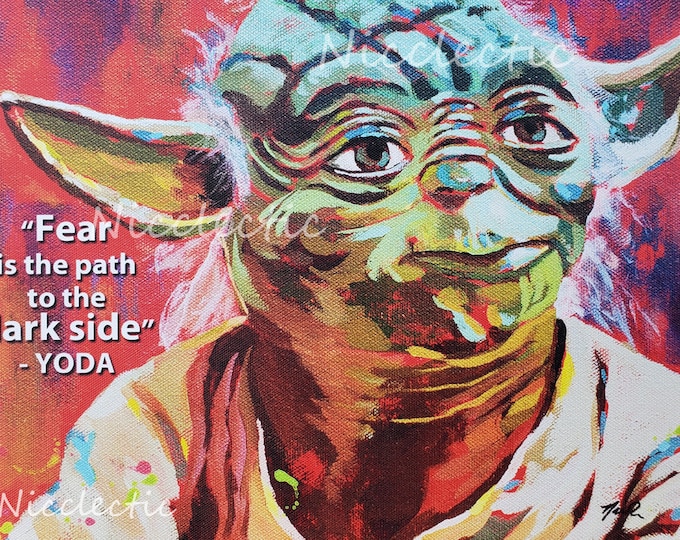 Gift ideas for Star Wars fans, canvas print of Yoda