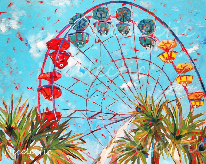 Ferris Wheel at Carolina Beach, North Carolina, art print by Nicole Roggeman