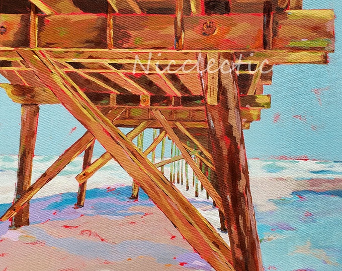 Jolly Roger Pier, Topsail Beach North Carolina, art by Nicole Roggeman