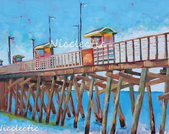 Emerald Isle, NC Bogue Inlet Pier artwork by Nicole Roggeman