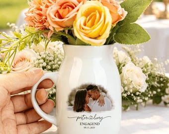 Regalo de compromiso personalizado, florero personalizado, regalo para recién comprometidos, regalos de compromiso, regalo de boda para pareja.