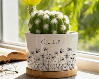 Maceta personalizada para regalo de boda, Mamá, gracias por ayudarme a cultivar, Maceta "Que crezca el amor", Maceta de cerámica, Regalo para mamá