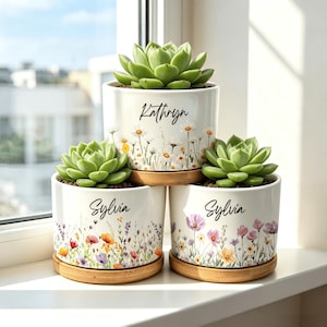 Vaso in ceramica personalizzato per bomboniere di nozze, "Grazie per avermi aiutato a crescere" (vaso in ceramica), regalo ricordo per la festa di nozze, regalo significativo per lei.
