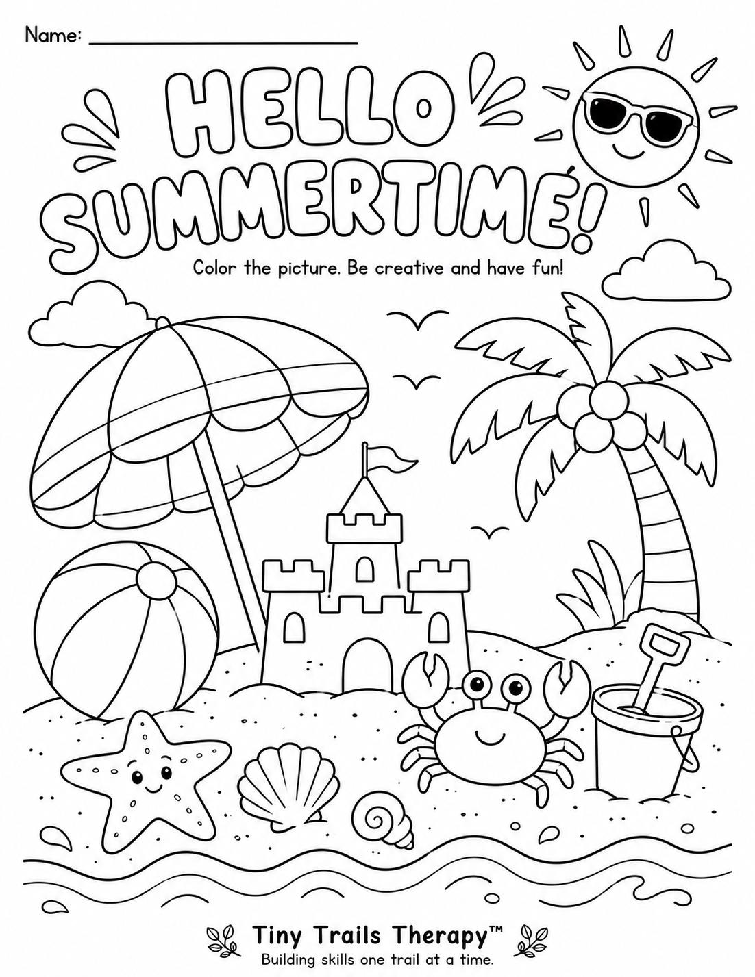 44 Easy Starfish Crafts for Kids 27 Summer Coloring Page for Kids Beach Coloring Sheet Preschool Summer…