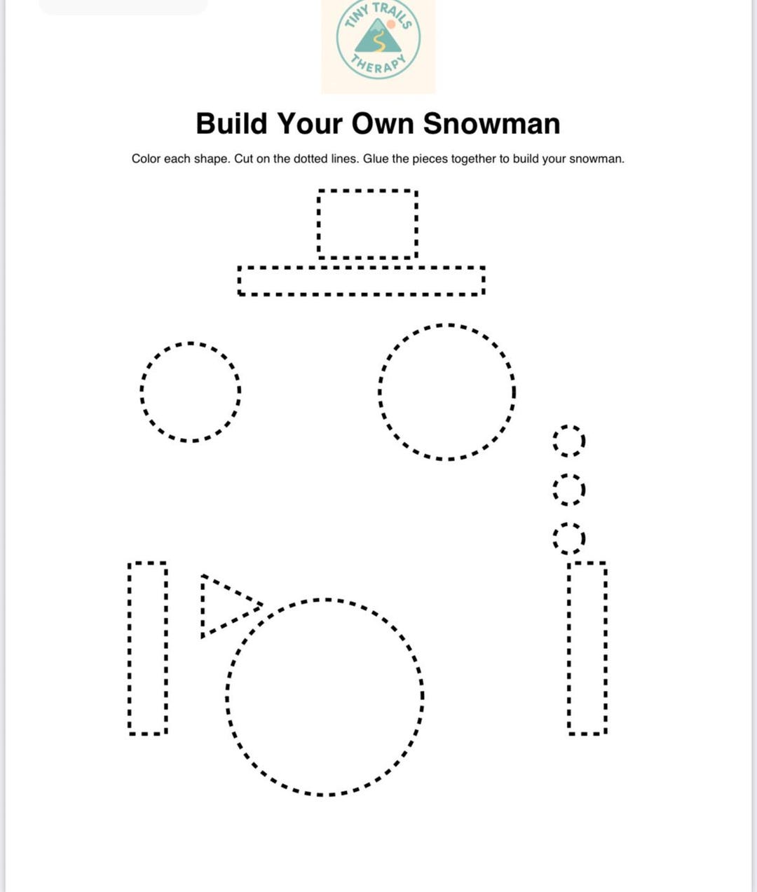 Build a Snowman Cut and Paste Activity | OT Scissor Skills Printable ...