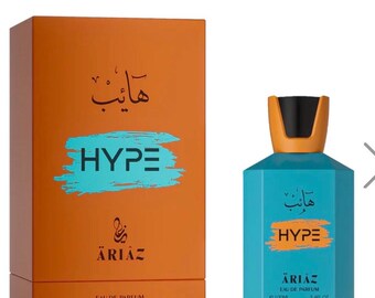 ARIAZ Hype Men’s Eau De Parfum 3.4 Oz - Fresh Citrus Aromatic Cologne with Orange, Bergamot, Mandarin, Ginger, Ambergris & Woody Notes -
