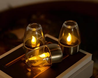 Flameless Solar Candles, LED Flickering Candle Lights, Outdoor Waterproof Decor