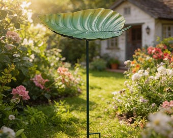 Metal Bird Bath with Stake for Garden and Yard