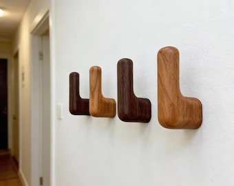 Wooden Coat Hook – Minimalist Coat, Towel & Key Hanger for Bathroom, Entryway or Kitchen