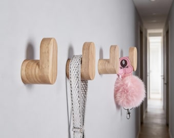 Minimal Wood Wall Hook – Solid Peg for Coats, Bags & Towels