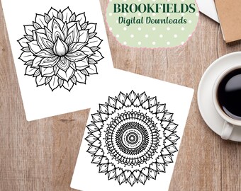 20 Mandala Coloring Pages,  Printable PDF for Adults and Kids, Instant Digital Download, Stress Relief Art, Fun DIY Activity Sheets