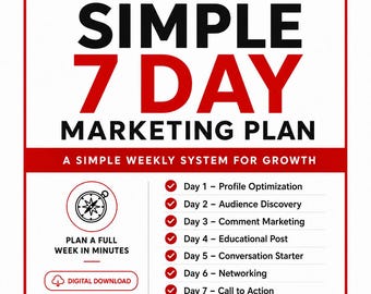 Social Media Marketing Planner | Weekly Content Sheet