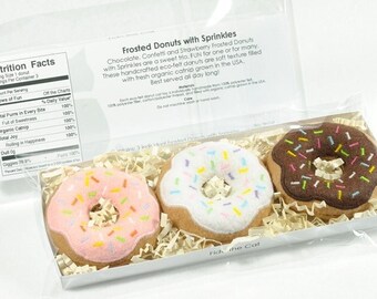 Frosted Donuts with Sprinkles Set Organic Catnip Cat Toy