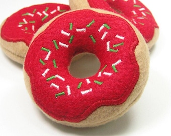 Christmas Morning Donut with Holiday Sprinkles Organic Catnip Cat Toy