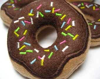 Chocolate Frosted Donut with Sprinkles Organic Catnip Cat Toy