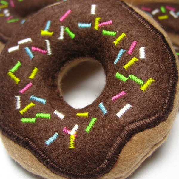 Chocolate Frosted Donut with Sprinkles Organic Catnip Cat Toy