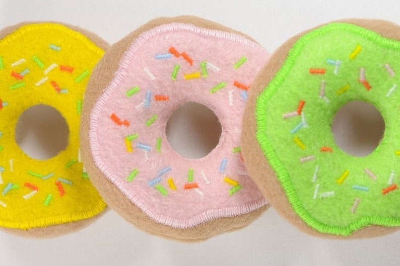 Frosted Donuts with Sprinkles Organic Catnip Cat Toy image 1