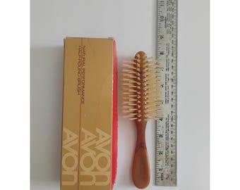 Cepillo para el cabello Avon Vintage 1982 Natural Performance Semiredondo Carmel