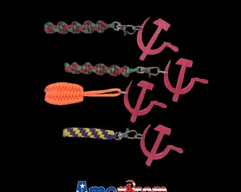 Traditional hammer and sickle paracord keychain