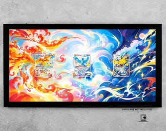 Legendary Birds 3-Card Panoramic Display Frame | 30th Celebration Showcase | Accessory for Zapdos, Moltres, and Articuno Pokemon TCG