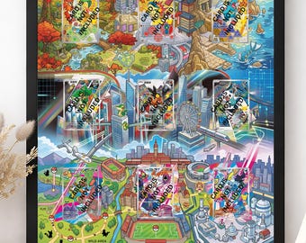 Art Display Frame for First Partner Generation 2 | Regional Map Showcase | Accessory for Pokémon TCG
