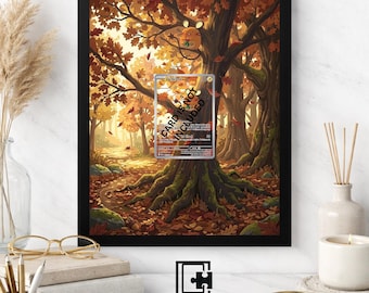 Art Display Frame for Dedenne | Autumn Forest Gallery Showcase | Accessory for Pokémon TCG