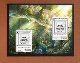 Double Vertical Frame | Mythical Beauty Art Display | Deep Sea Oasis Theme | 198/191 237/191 Case | Magnetic PSA Slab | 10x8 Extended Art