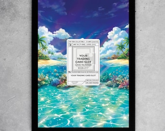 Tropical Paradise Frame | Card 226 Art Display | Aquatic Reef Theme | Deep Sea Art Case | Magnetic Case PSA Slab | 8x10 5x7 Extended Art