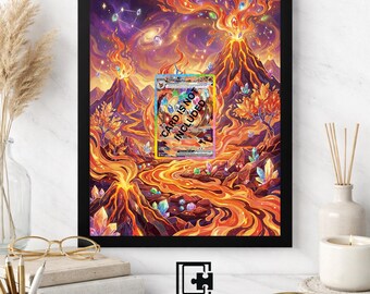 Art Display Frame for Flareon ex | Prismatic Volcano Gallery Showcase | Accessory for Pokémon TCG