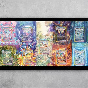 Eeveelution Prismatic God Pack Display Frame | 22x11 Inches | PSA Graded, Magnetic Case or Raw Card Holder | Eevee & Eeveelutions