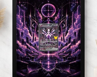 Mewtwo ex 9 Extended Art Display Frame | Pokemon Card Display Case | 30th Celebration Graded Slab Holder | 8x10 or 5x7 | Top Tier Frames