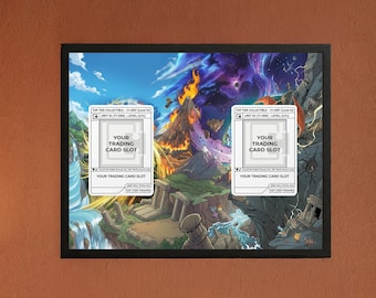 Epic Clash Frame | Zard vs Psychic Legend Extended Art | 2 Card Battle Display | Magnetic Case PSA Slab | 10x8 Custom Backdrop