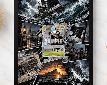 Trafalgar Law OP10-119 Extended Art Display Frame | One Piece Card Display Case | Raw or Graded Slab Holder | 8x10 5x7 | Top Tier Frames