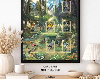 Digital Extended Art for Crown Zenith 9-Card Set | 41x51cm Frame Display | Forest Woodland Scene TCG Accessory | Print at Home