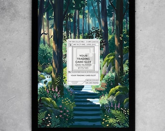 Enchanted Forest Frame | Card 175 Art Display | Mystic Stream Theme | Nature Sanctuary Art | Magnetic Case PSA Slab | 8x10 5x7 Extended Art