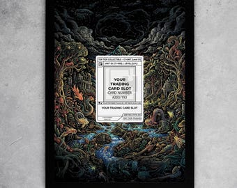 Mystical River Descent Frame | Hand-Drawn Etching Art for #203/193 | Constellation Night Sky Case | Magnetic PSA Slab | 8x10 5x7 Ext. Art