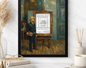 Van Gogh Inspired Frame | 085 Masterpiece Display | Sunflowers Landscape Art | Impressionist Art Case | Magnetic Case PSA Slab | 8x10 5x7