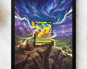 Pikachu V #SWSH061 from Sword & Shield Promo Graded Slab PSA CGC Beckett | Extended Art Display Frame for Pokemon Card