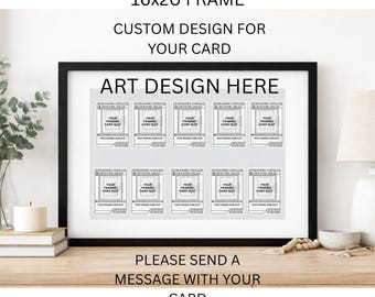 Custom Trading Card Display Frame | Personalized Extended Art Background | Commission TCG Case |Raw Cards, Magnetic Case, PSA Slab |16x 20