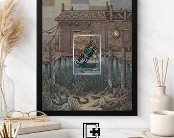 Art Display Frame for Dhelmise | Ghost-Sea Card Gallery Showcase | Accessory for Pokémon TCG
