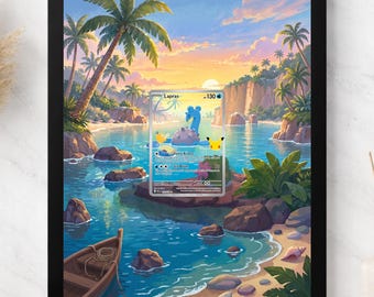 Lapras 131 Extended Art Display Frame | Pokemon Card Display Case | 30th Celebration Graded Slab Holder | 8x10 or 5x7 | Top Tier Frames