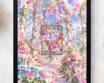Sylveon ex 153 Extended Art Display Frame | Pokemon Card Display Case | 30th Celebration Graded Slab Holder | 8x10 or 5x7 | Top Tier Frames