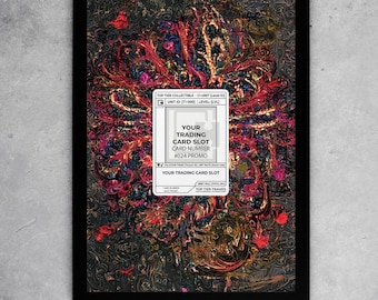 Abstract Crimson Art Frame | Passionate Dance Display | #024 Promo Case | Ruby Swirl Theme | Magnetic PSA Slab | 8x10 5x7 Extended Art