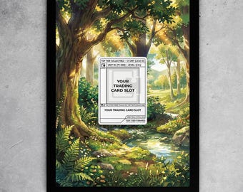 Sunlit Forest Frame | Electric Mascot Extended Art | 276/217 Card Display | Raw Magnetic Case & Graded Cards | 8x10 5x7 Custom Backdrop