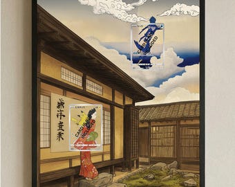 12x16 Display Frame for Pikachu & Cramorant | Stamp Promo Accessory | Japanese Art TCG Holder